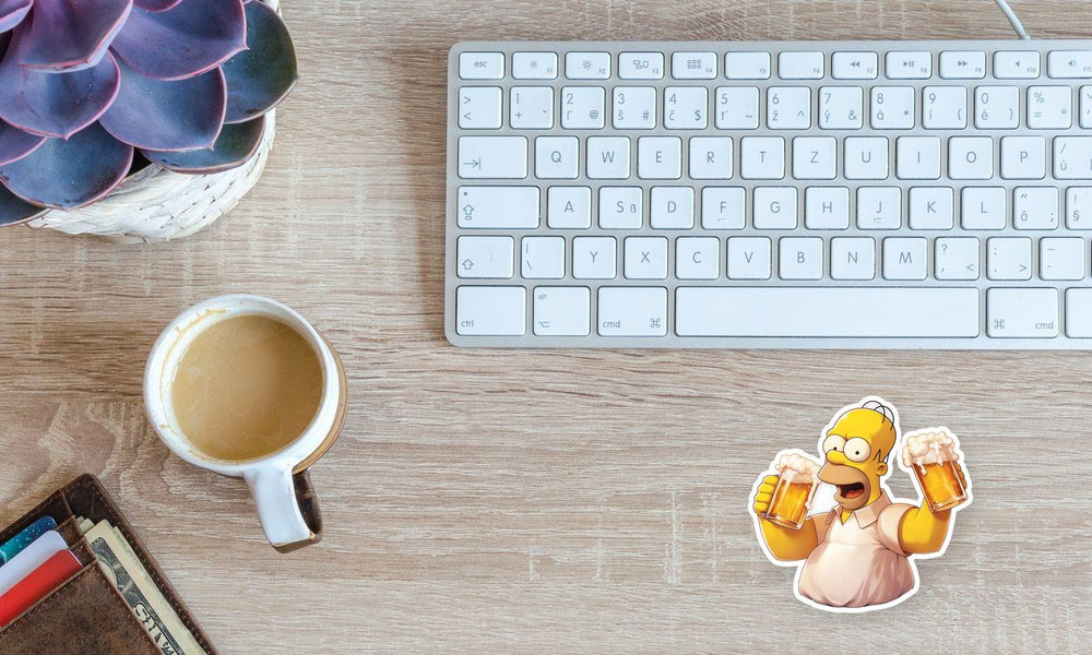 Homer Simpson Beer Mugs Sticker