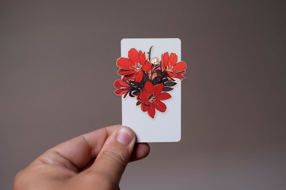 Beautiful Four Red Flowers Sticker