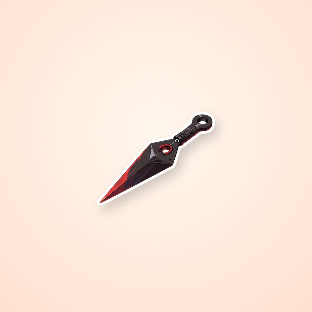 Black Red Kunai Knife Sticker