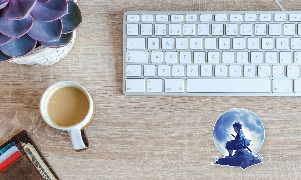Tanjiro Moon Silhouette Sticker