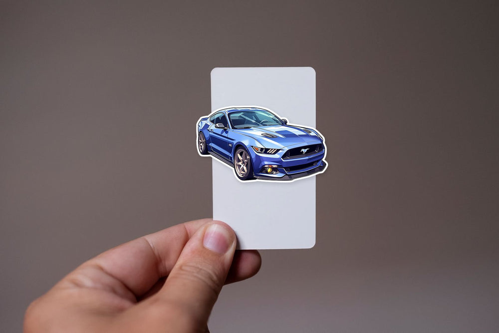 Blue Ford Mustang Car Sticker