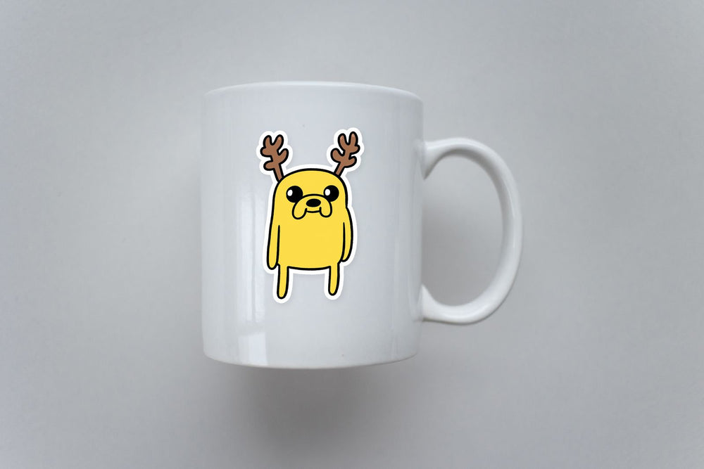 Adventure Time Jake Reindeer Costume Sticker