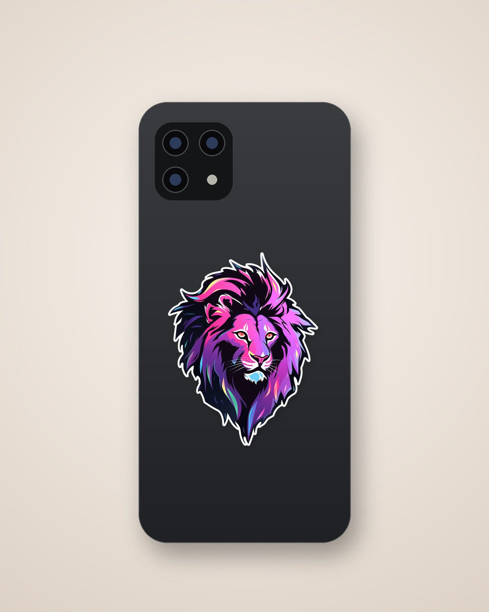 Purple Lion Head Sticker