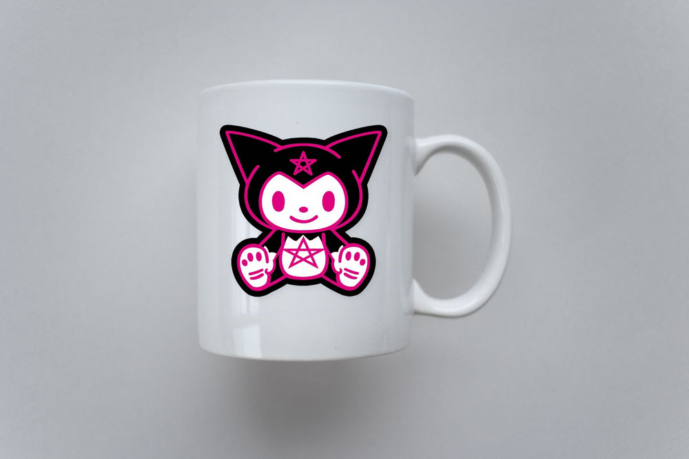 Neon Kuromi Pentagram Goth Outline Sticker