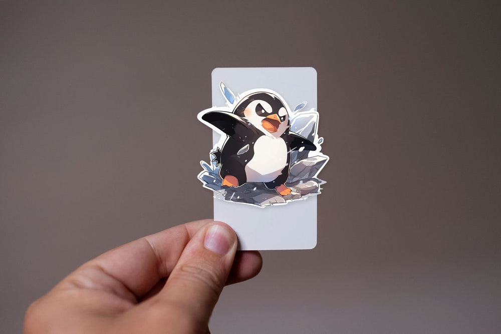 Penguin in Snow Battles Sticker