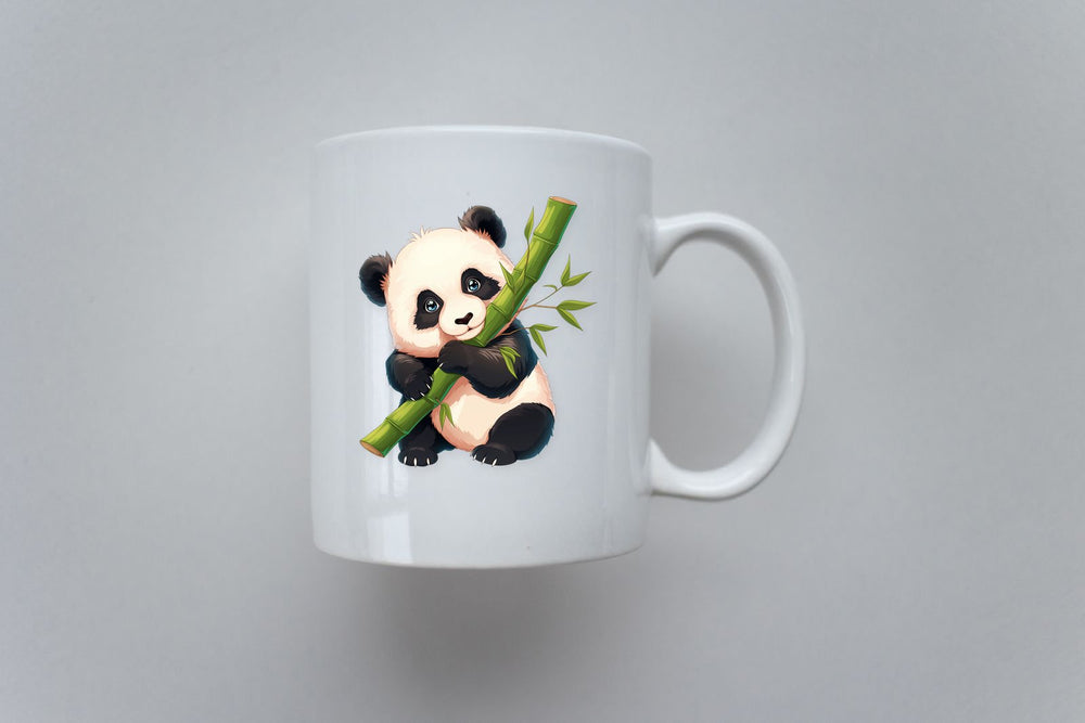 Adorable Panda Bamboo Clipart