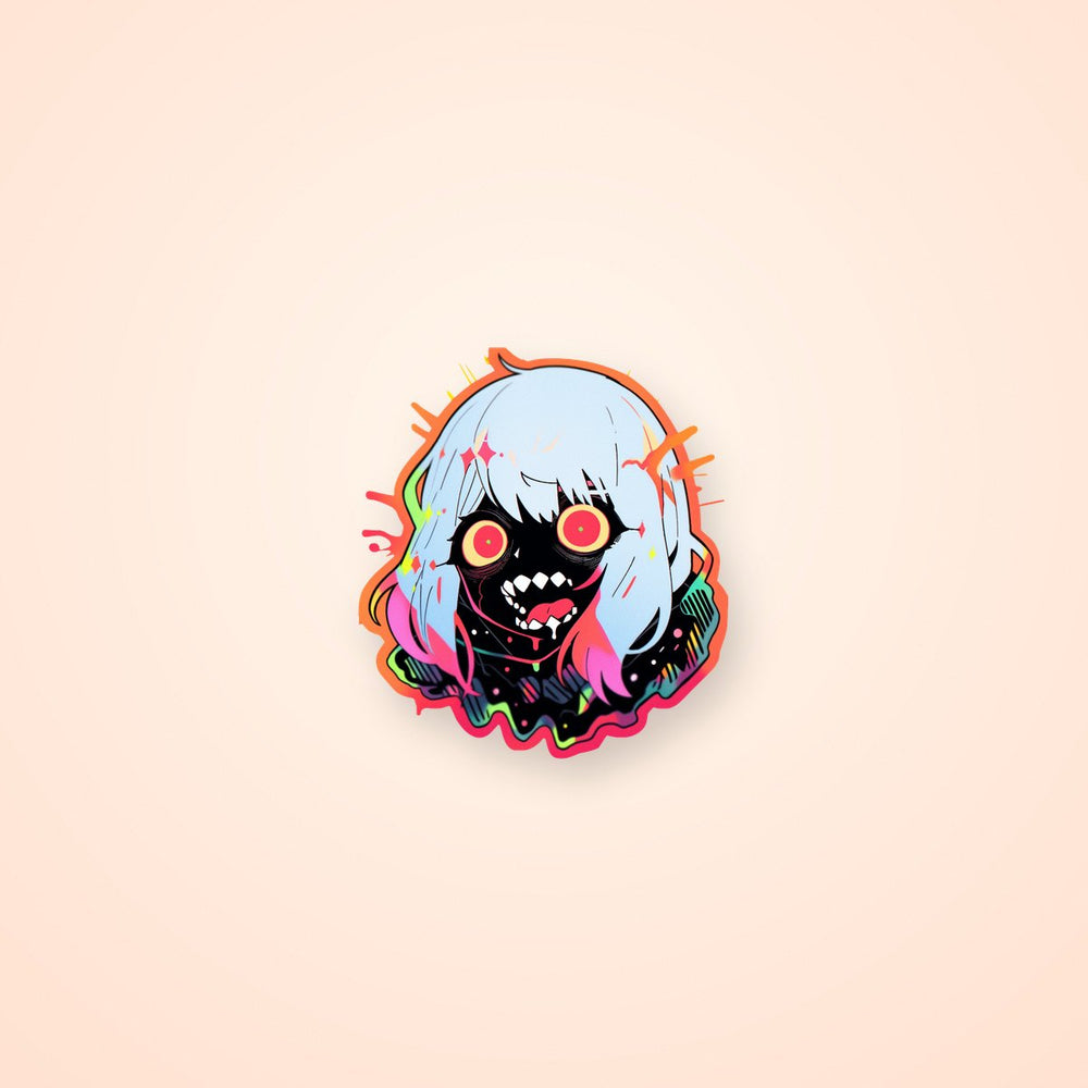 Halloween Scary Zombie Girl Colorful Sticker