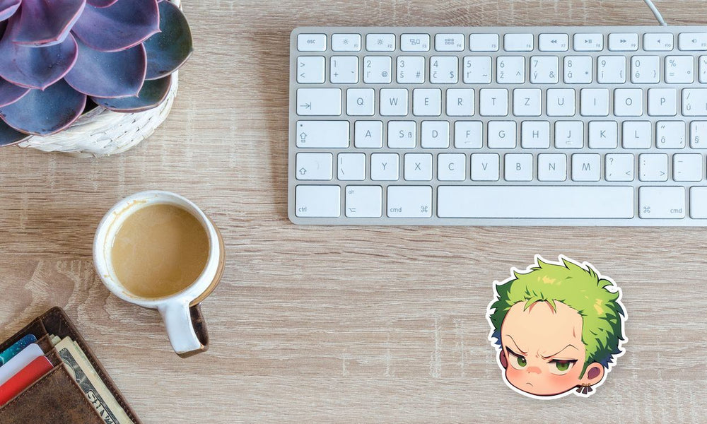 Chibi Zoro Head One Piece Sticker