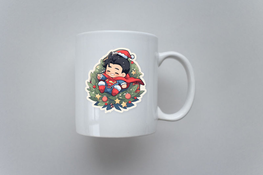Chibi Superman Christmas Sticker