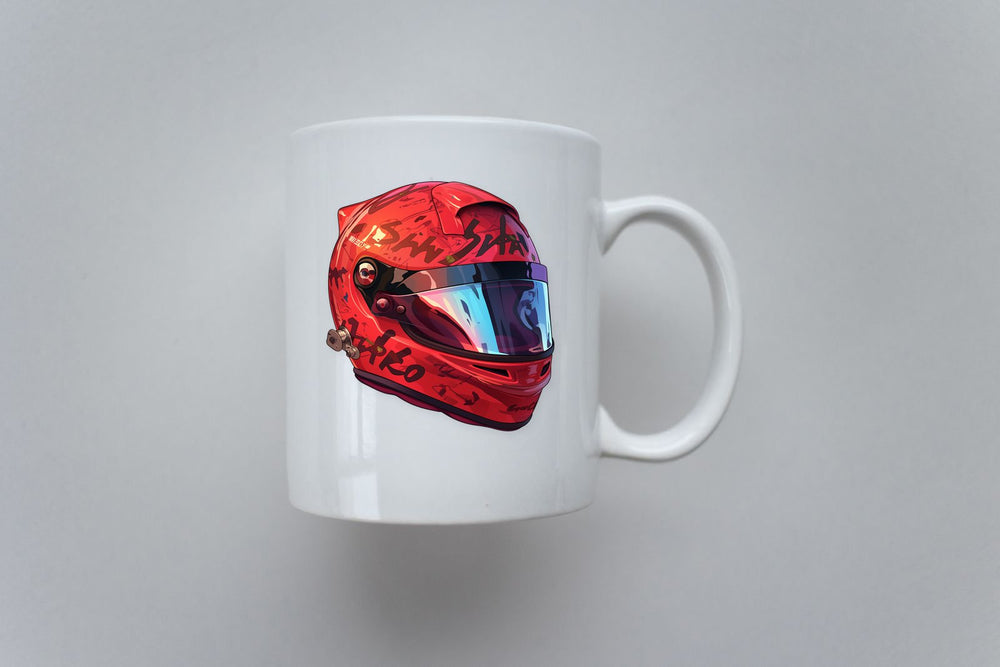Cool Red Racing Helmet Sticker