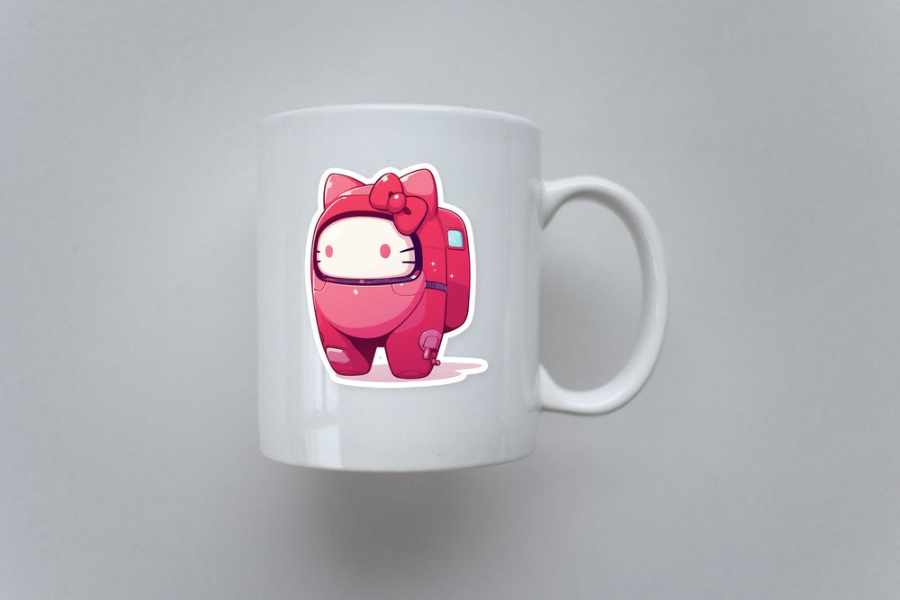 Hello Kitty Among Us Pink Crewmate Cute Sticker