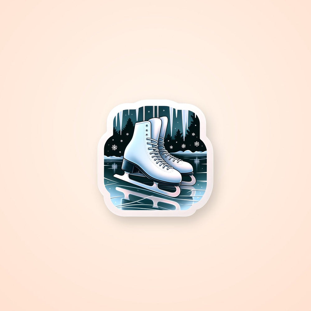 Ice Skates on Ice Winter Sticker