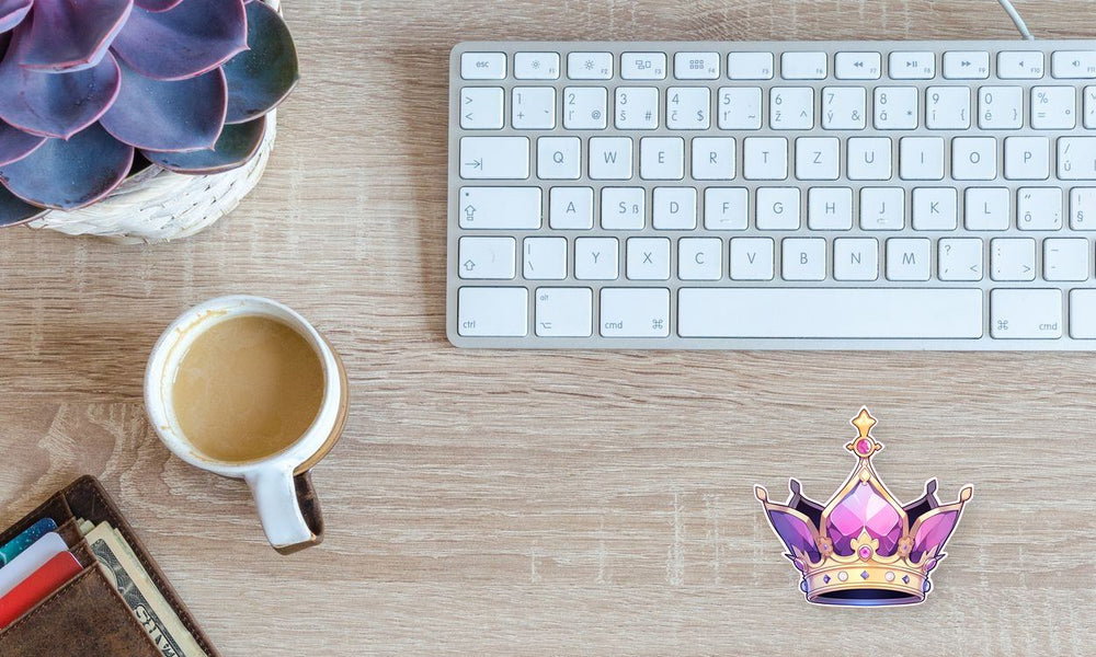 Purple Royal Crown Sticker