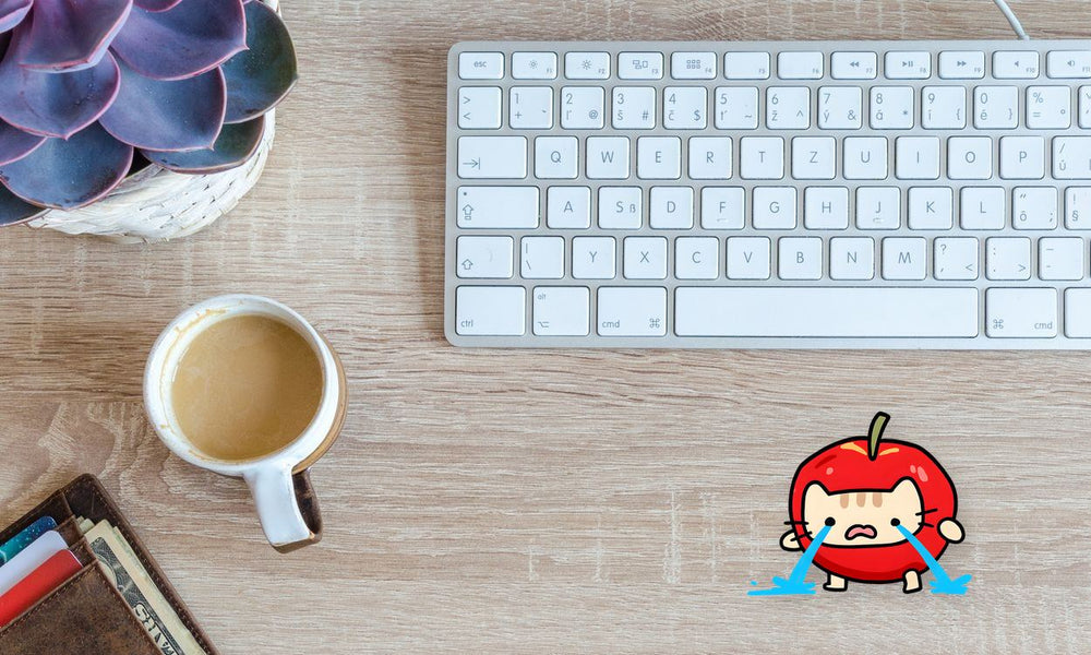 Crying Apple Cat Sticker