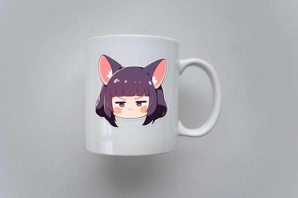 Cute Girl with Cat Ears Anime Sticker