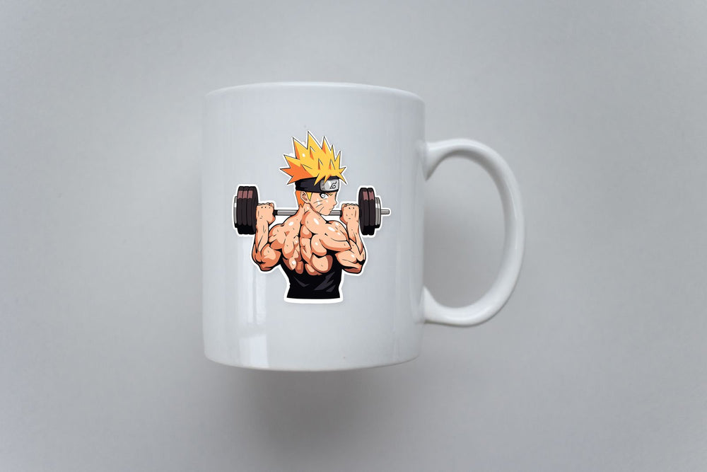 Bodybuilder Naruto Lifting Barbell Sticker