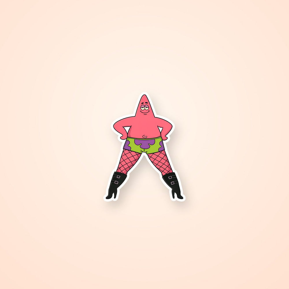 Patrick Fishnet Boots Meme Sticker