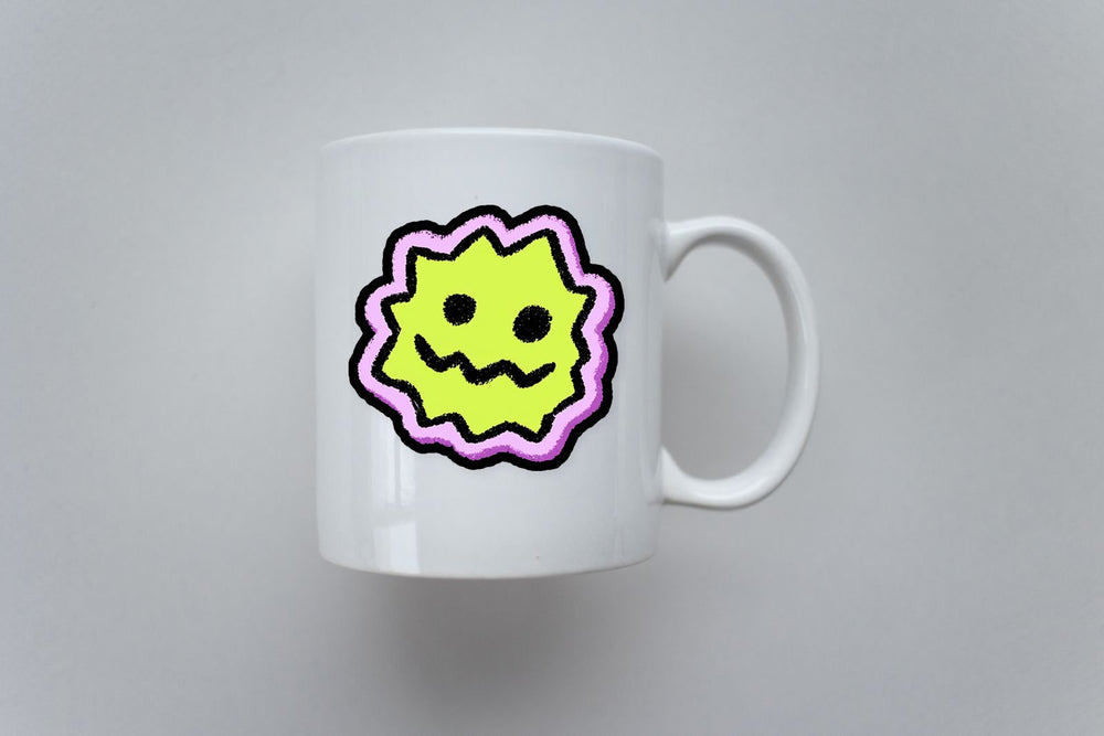 Neon Green Chaos Smile Face Sticker