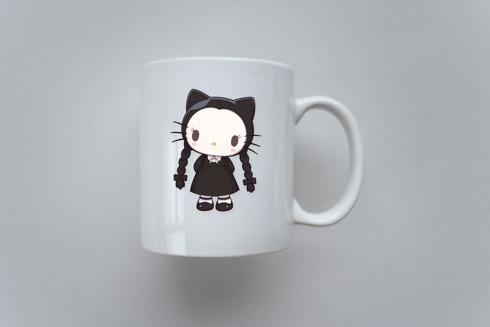 Wednesday Addams Hello Kitty Costume Sticker