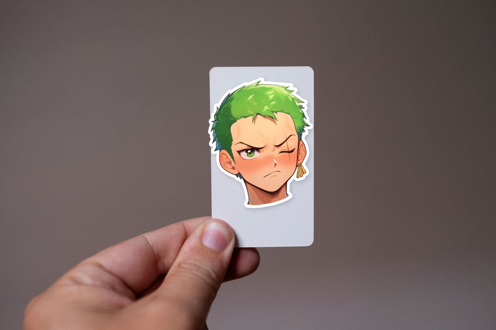 Zoro One Piece Green Hair Head Sticker