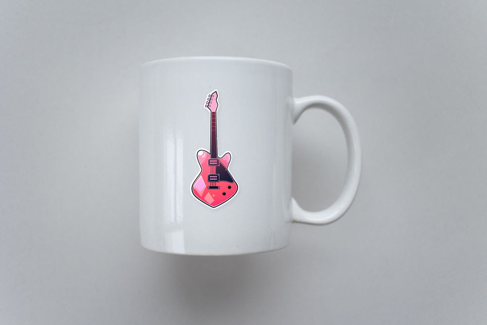 Pink Guitar Art Sticker