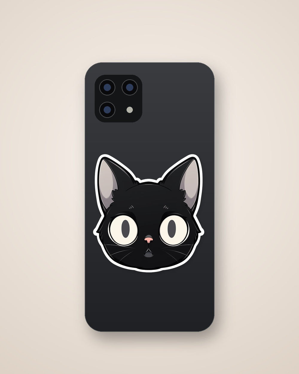 Black Cat with Big Ears Sticker