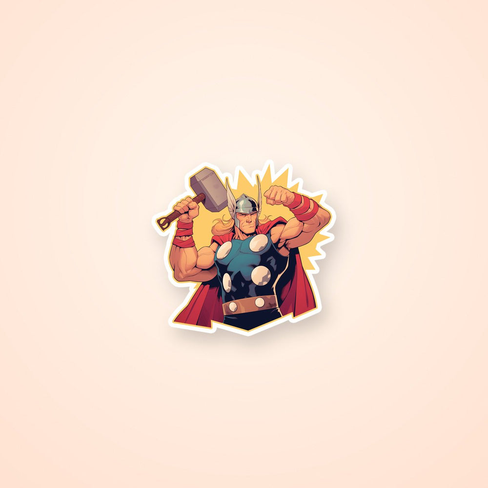 Retro Thor Marvel Superhero Sticker