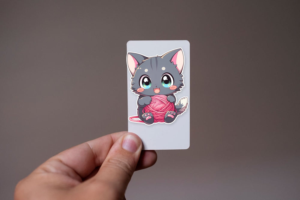 Cute Kitten with a Ball of Threads Sticker