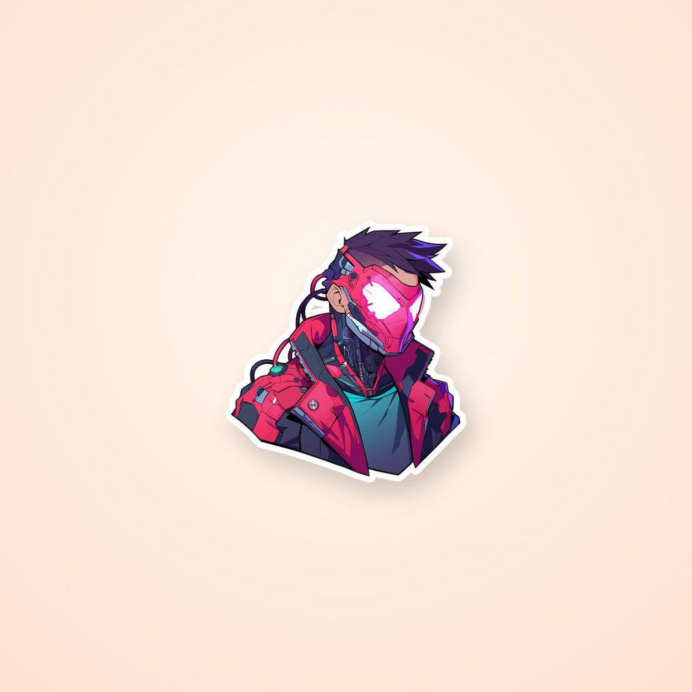 Futuristic Cyberpunk Soldier Sticker