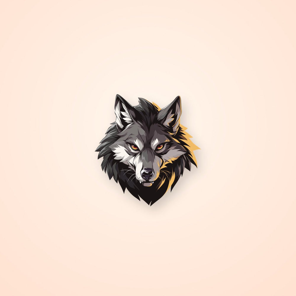 Fierce Wolf Head Animal Style Clipart Sticker