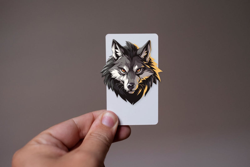 Fierce Wolf Head Animal Style Clipart Sticker