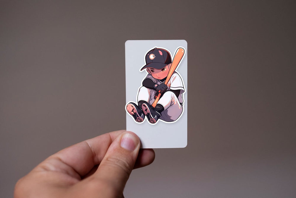 Shy Baseball Player Sticker