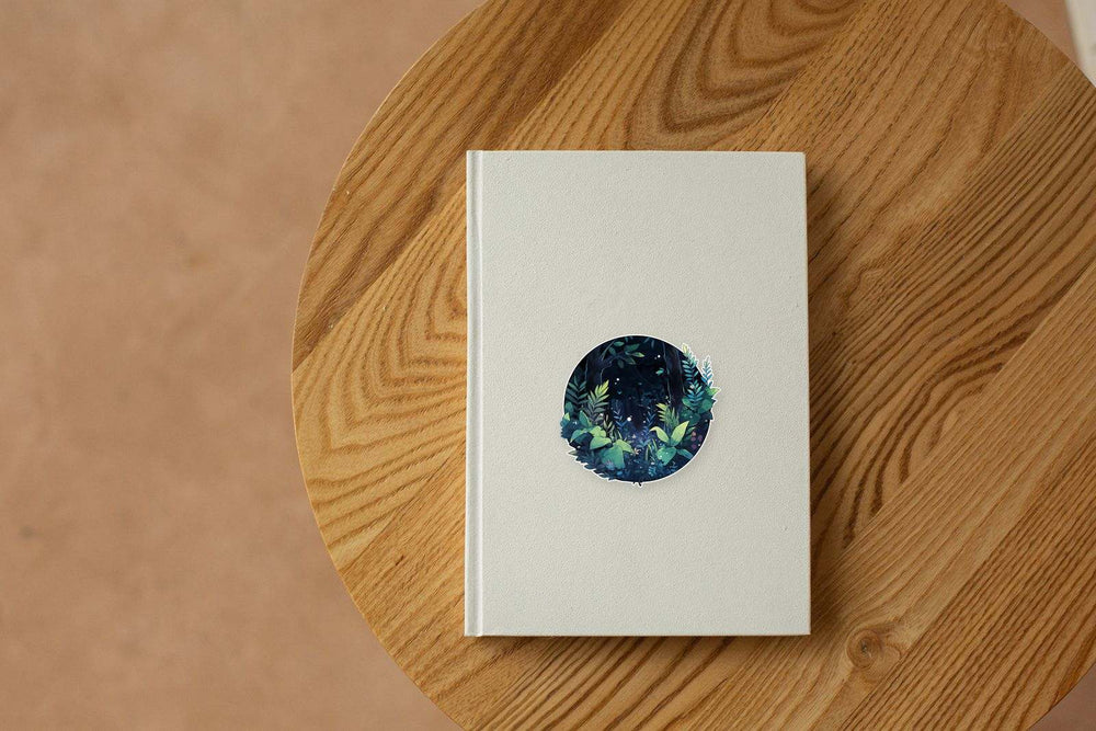 Magic Night Forest Round Sticker
