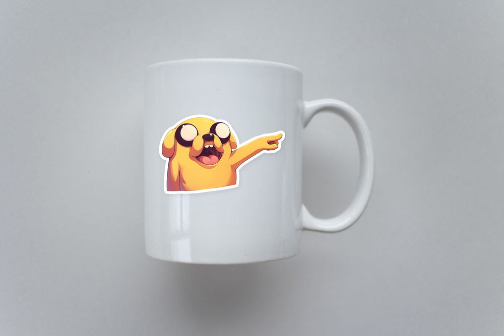Jake the Dog Pointing Cartoon Sticker