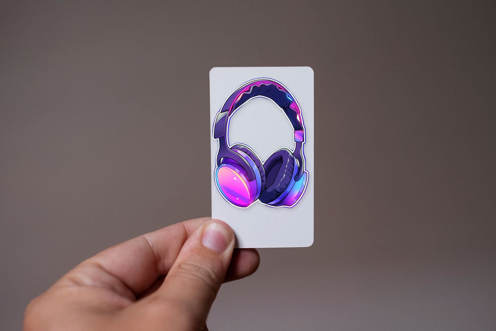Purple Headphones Aesthetic Sticker