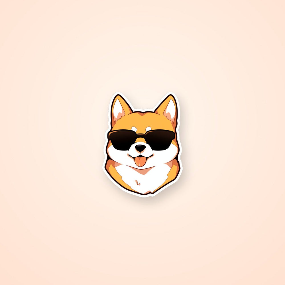 Cool Dog with Glasses Sticker