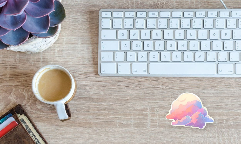 Aesthetic Raspberry Clouds Sticker