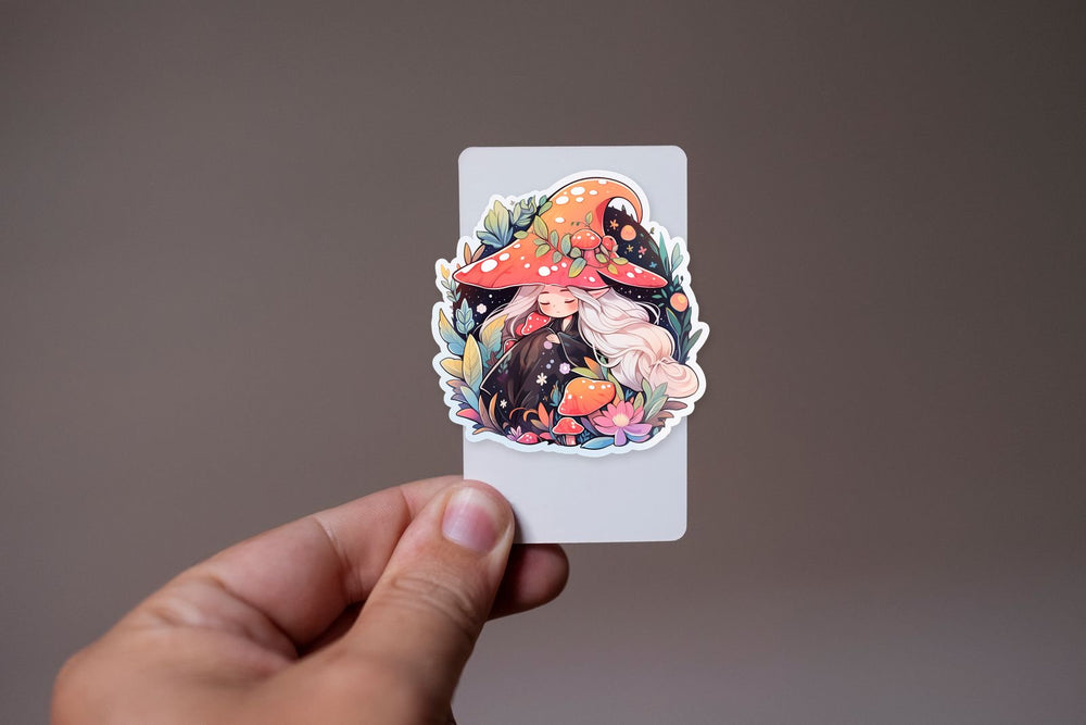 Forest Aesthetic Mushroom Girl Sticker