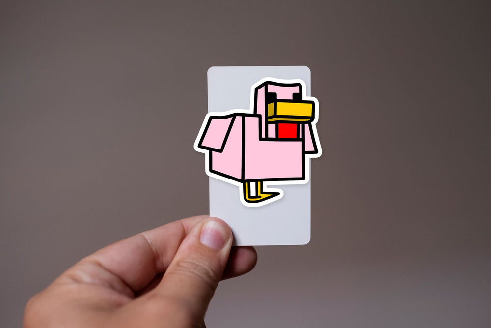 Minecraft Pink Chicken Sticker