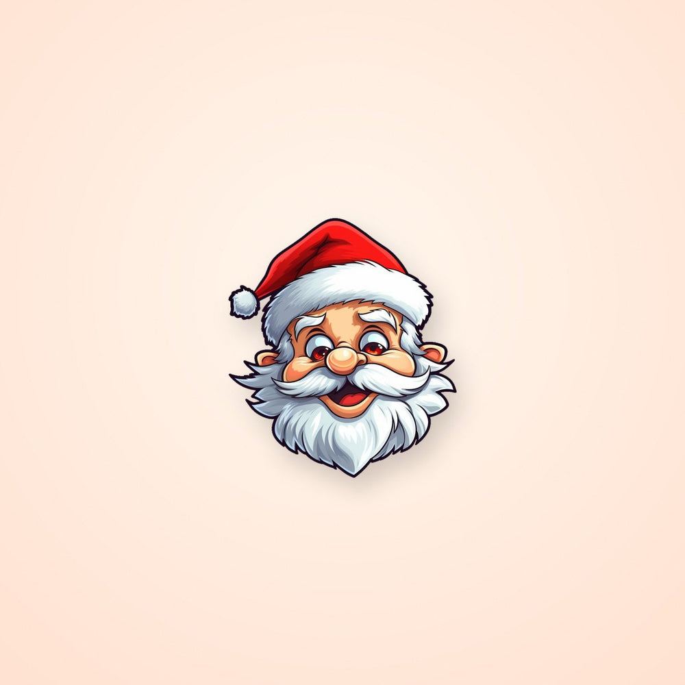 Cartoon Friendly Santa Head Sticker