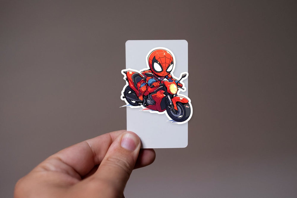 Spider-Man on Motorcycle Marvel Sticker