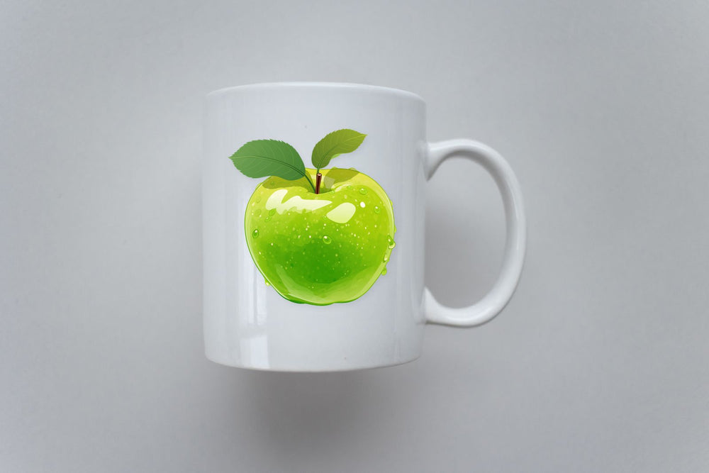 Juicy Green Apple Realistic Clipart