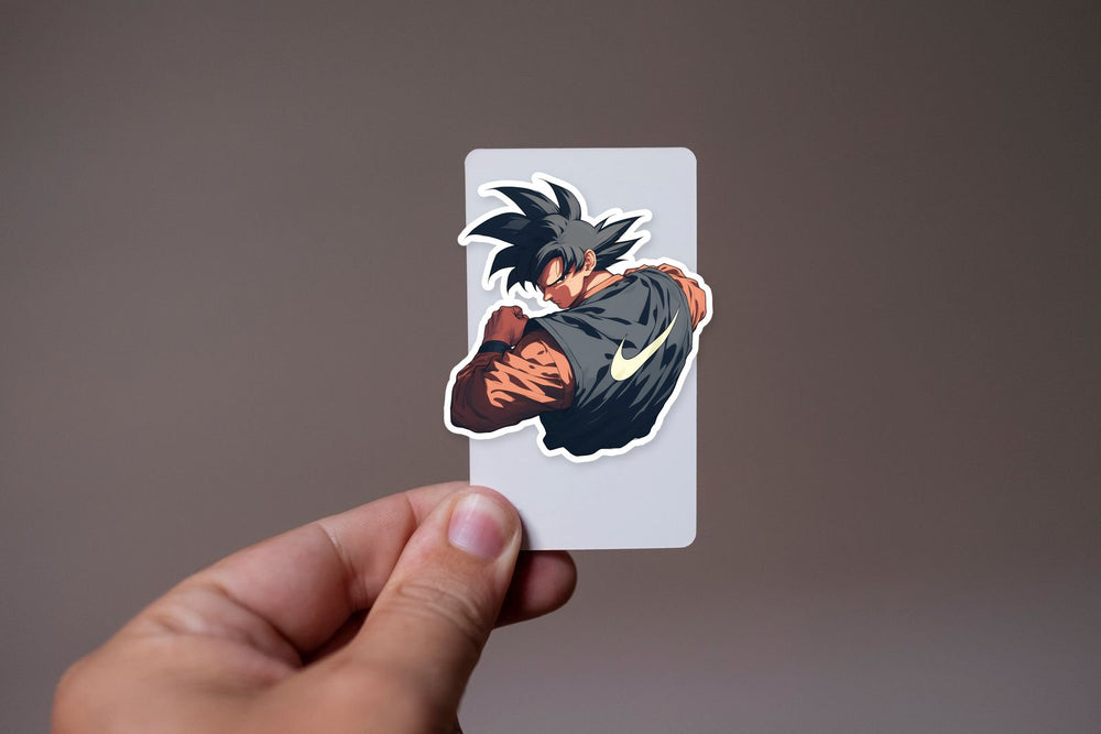 Goku Nike Swoosh Backpose Sticker