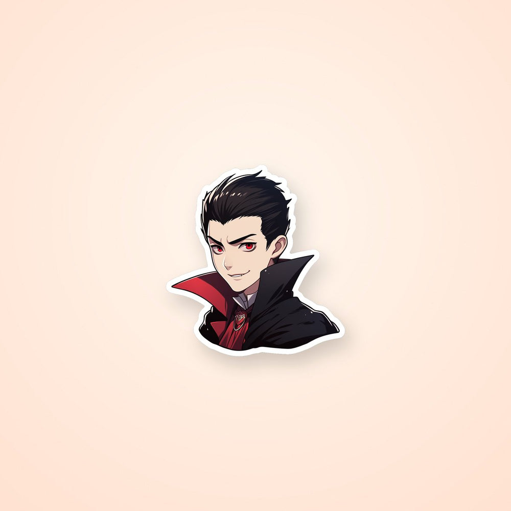 Smiling Anime Vampire Halloween Sticker