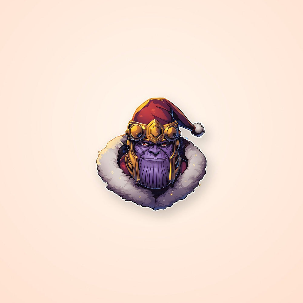 Thanos in Christmas Hat Sticker