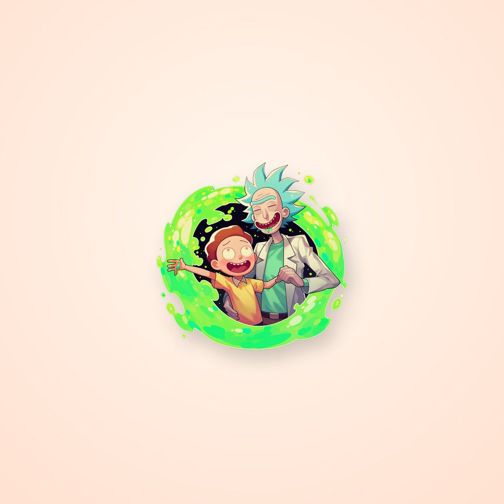 Rick and Morty Green Portal Cool Sticker