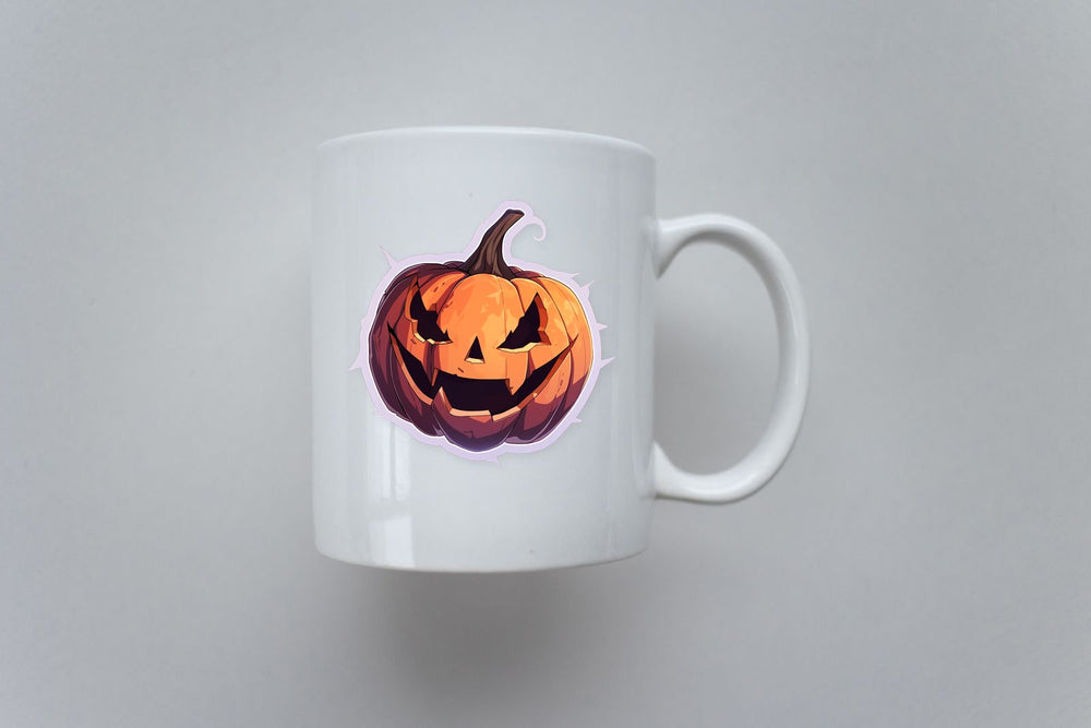 Halloween Scary Pumpkin Grey Stroke Sticker