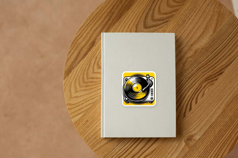 Vinyl Turntable Yellow Record Sticker
