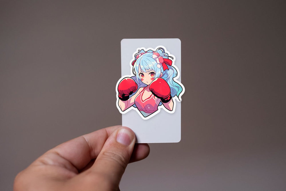 Anime Girl in Boxing Gloves Sticker