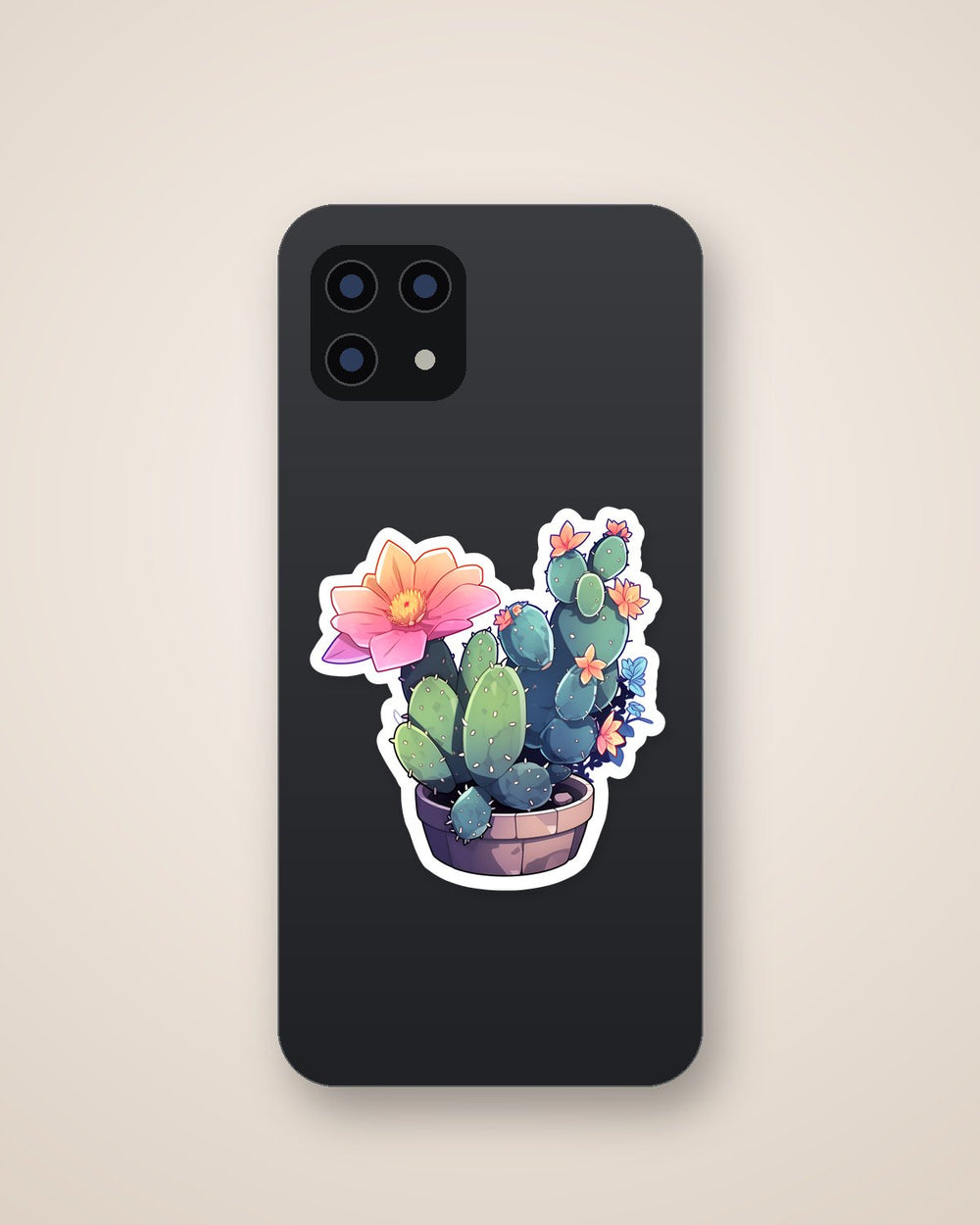 Aesthetic Blooming Cactus Sticker